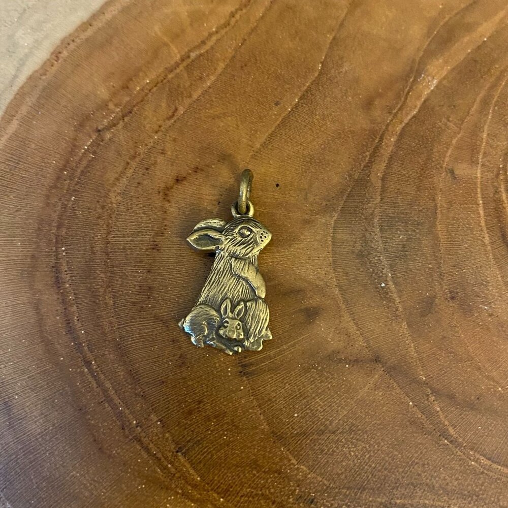 RETIRED Jeep Collins Bunny Rabbit Charm, Brass